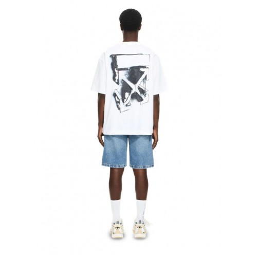 Tricou OFF WHITE, 3D Spray Arrow Skate T-shirt, Alb