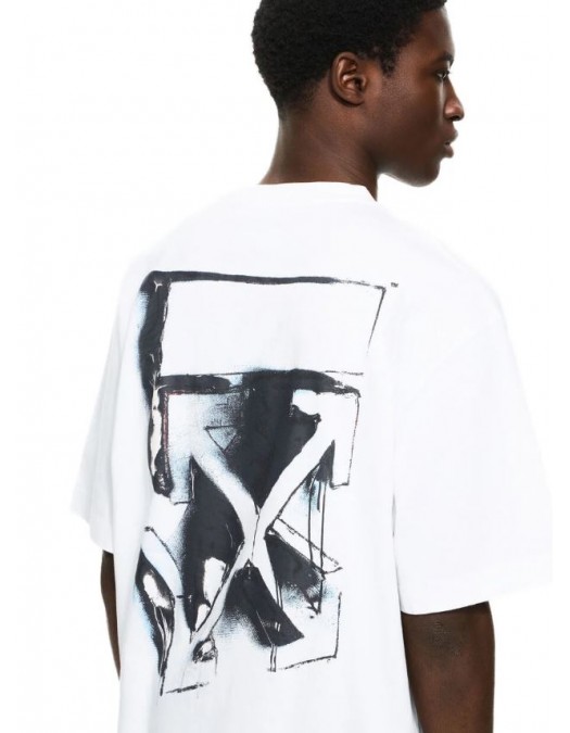 Tricou OFF WHITE, 3D Spray Arrow Skate T-shirt, Alb - OMAA120S26J00I100