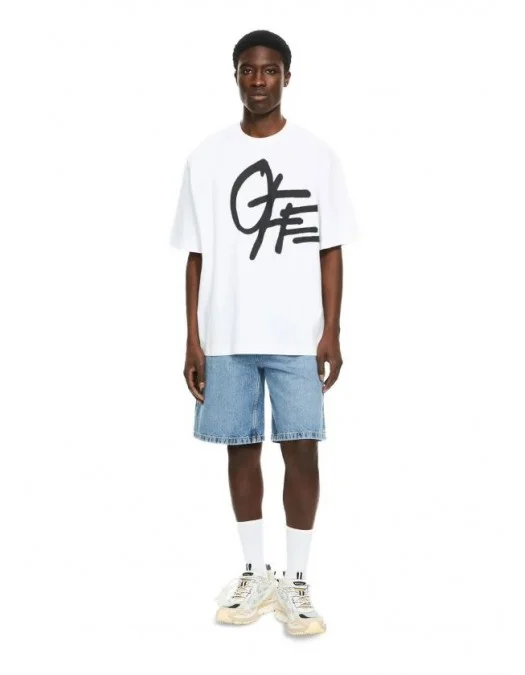 Tricou OFF WHITE, Spray Logo Skate T-shirt,Alb - OMAA120S26J00L100