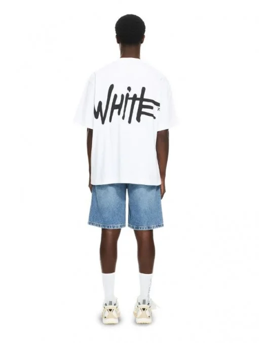 Tricou OFF WHITE, Spray Logo Skate T-shirt,Alb - OMAA120S26J00L100