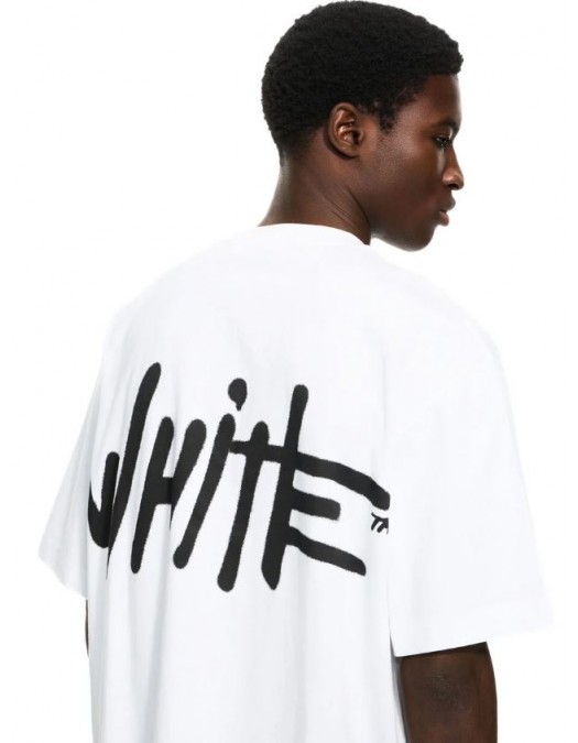 Tricou OFF WHITE, Spray Logo Skate T-shirt,Alb - OMAA120S26J00L100