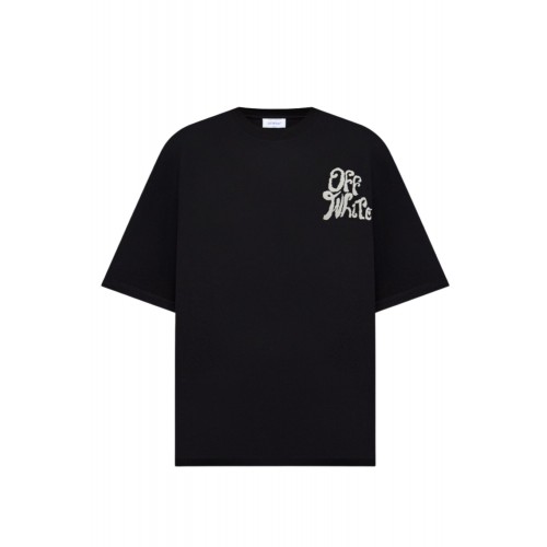 Tricou OFF WHITE, White logo attached, Negru