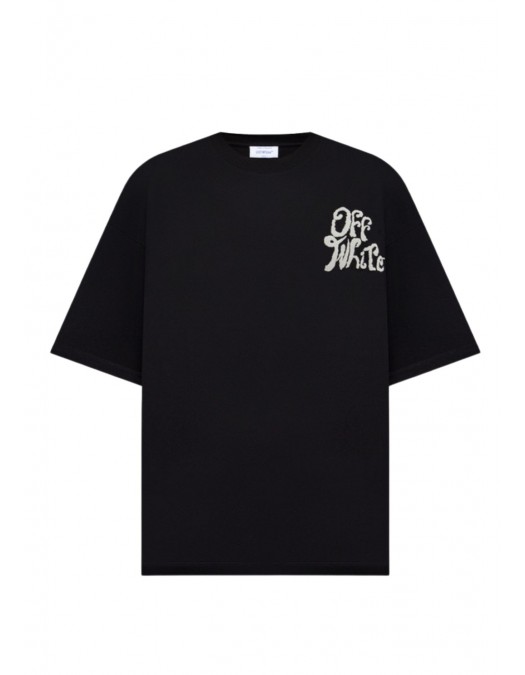 Tricou OFF WHITE, White logo attached, Negru - OMAA120S26J00M001