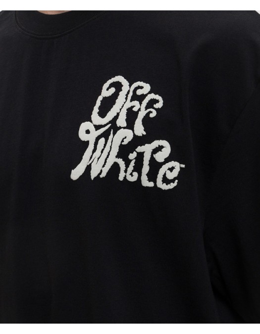 Tricou OFF WHITE, White logo attached, Negru - OMAA120S26J00M001