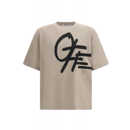Tricou OFF WHITE, Spray Logo Skate T-shirt, Beige