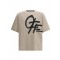 Tricou OFF WHITE, Spray Logo Skate T-shirt, Beige