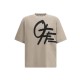 Tricou OFF WHITE, Spray Logo Skate T-shirt, Beige - OMAA120S26J00T250