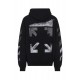 Hanorac OFF WHITE, Black hooded sweatshirt with logo print - OMAA120S26J00Y100