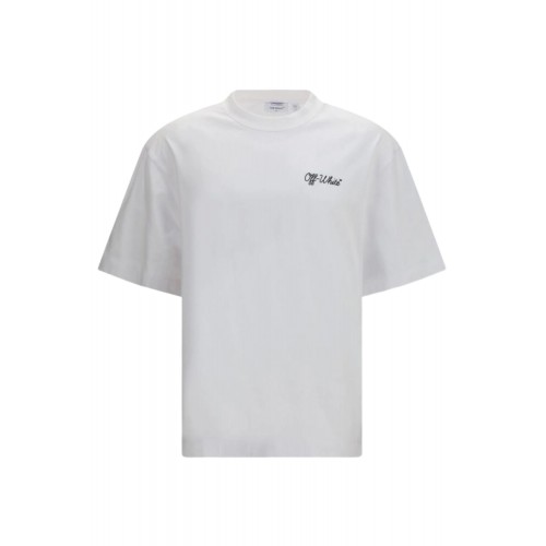 Tricou OFF WHITE, script skate T-shirt, Alb