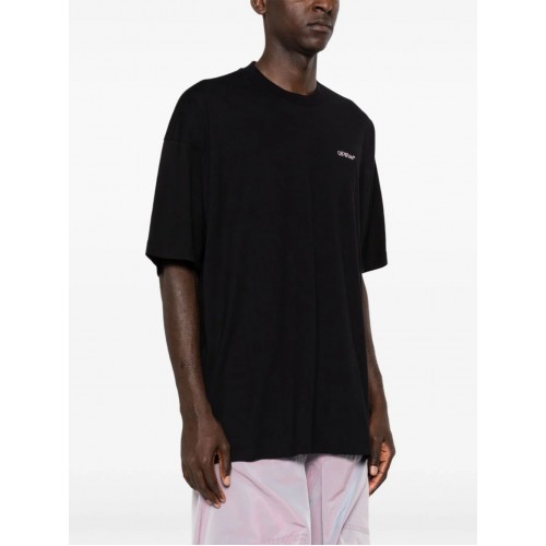 Tricou OFF WHITE, Graffiti White Print, Black, Oversized Tricou OFF WHITE, Graffiti White Print, Black, Oversized