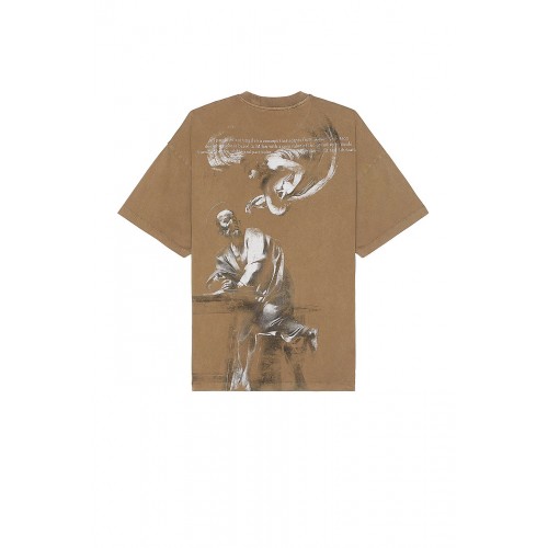 Tricou OFF WHITE, Graphic Print, Brown, Oversized Tricou OFF WHITE, Graphic Print, Brown, Oversized