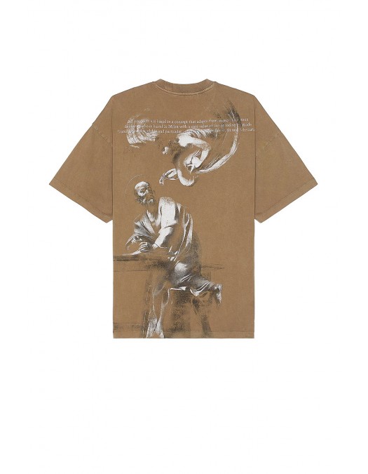 Tricou OFF WHITE, Graphic Print, Brown - OMAA161S24JER0082877