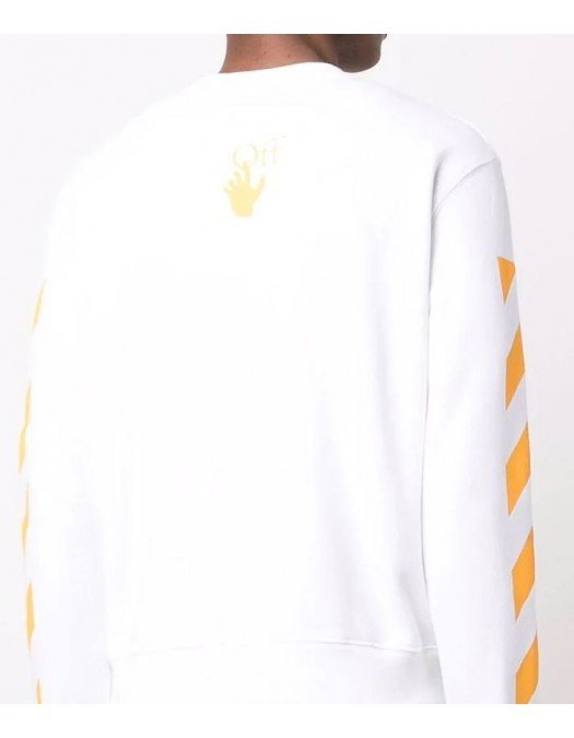 Bluza Off White, Bumbac, Printed Yellow Sweatshirt White - OMBA025F21FLE0090184