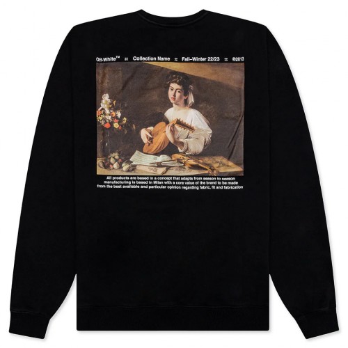 Bluza Off White, Bumbac, Print Caravaggio, Black Bluza Off White, Bumbac, Print Caravaggio, Black