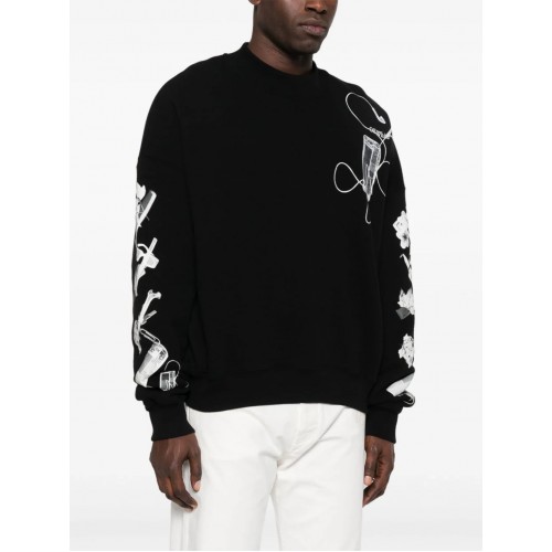 BLUZA OFF WHITE, Scan Oversized, OMBA070S24FLE0011009 BLUZA OFF WHITE, Scan Oversized, OMBA070S24FLE0011009