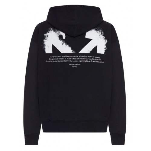 Hanorac OFF WHITE, HALF ARROW SKATE HOODIE, Negru