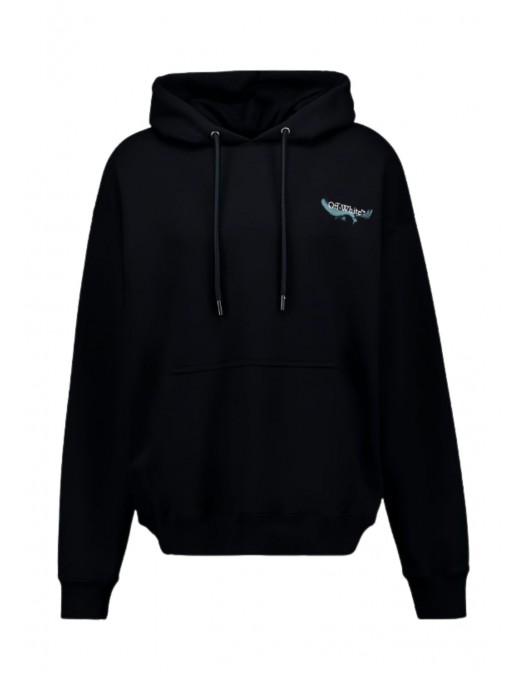 Hanorac OFF WHITE, Moon Skate Print, Negru - OMBB085S26F00E001