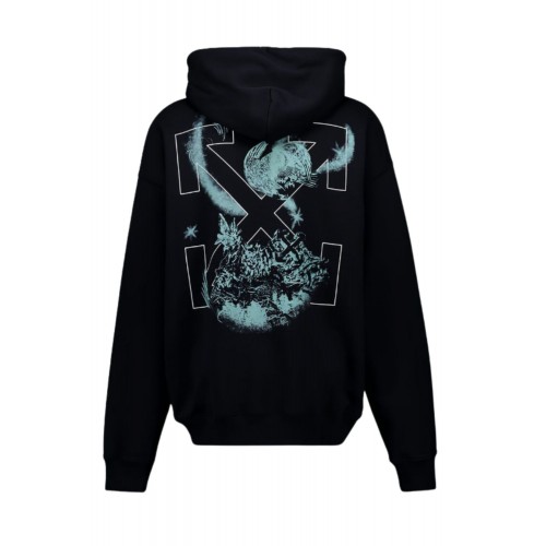 Hanorac OFF WHITE, Moon Skate Print, Negru