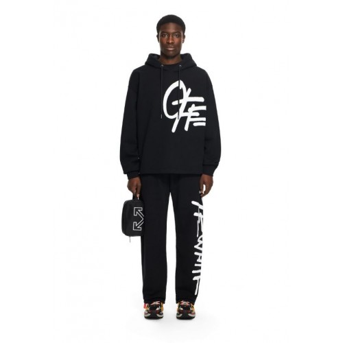 Hanorac OFF WHITE, Spray Logo Loose Hoodie, Negru