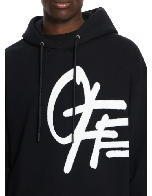Hanorac OFF WHITE, Spray Logo Loose Hoodie, Negru - OMBB12MS26F007001