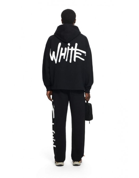 Hanorac OFF WHITE, Spray Logo Loose Hoodie, Negru - OMBB12MS26F007001