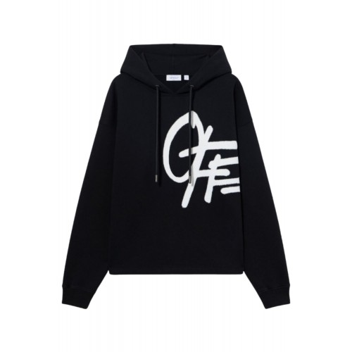 Hanorac OFF WHITE, Spray Logo Loose Hoodie, Negru