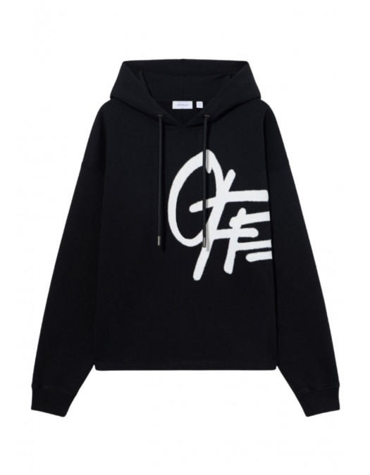 Hanorac OFF WHITE, Spray Logo Loose Hoodie, Negru - OMBB12MS26F007001