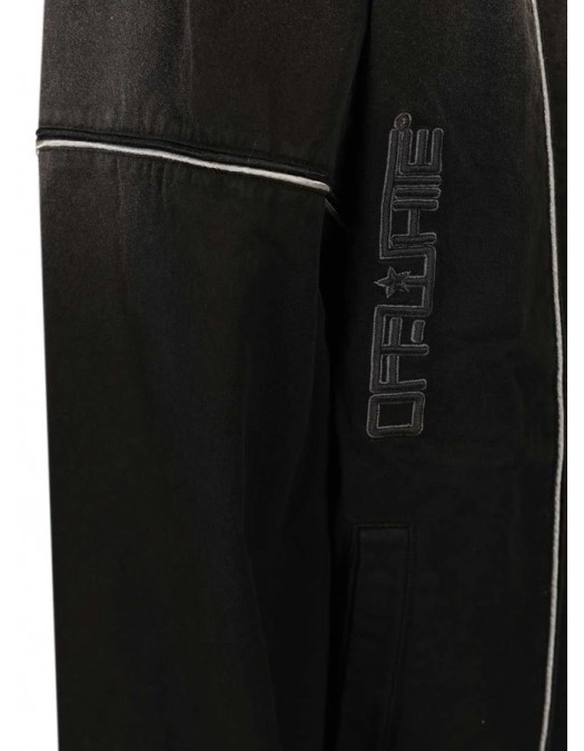 Jacheta OFF WHITE, Logo Embroidered Zip-Up Jacket - OMBD05MS26F002001