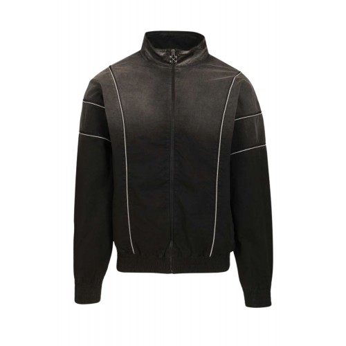 Jacheta OFF WHITE, Logo Embroidered Zip-Up Jacket