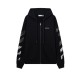 Hanorac OFF WHITE, Metal Arrow Skate Zip Hoodie, Negru - OMBE015S26F001001