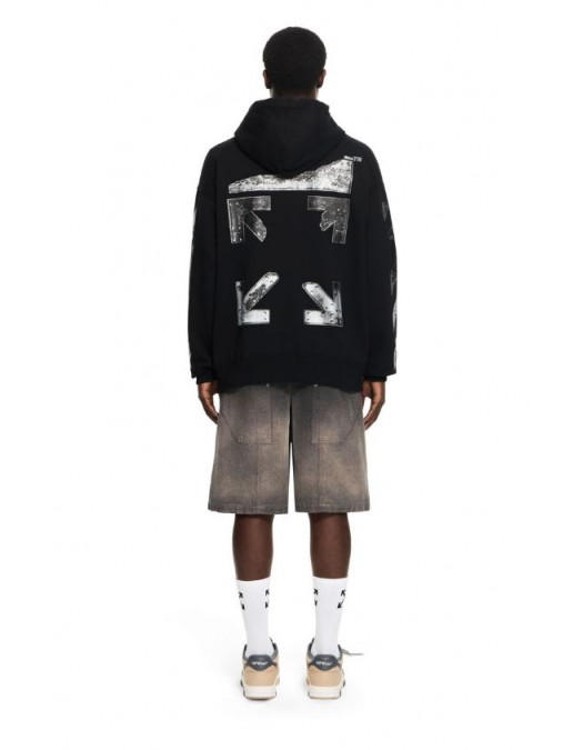Hanorac OFF WHITE, Metal Arrow Skate Zip Hoodie, Negru - OMBE015S26F001001