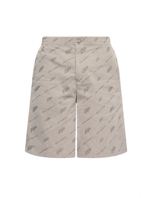 Pantaloni scurti OFF WHITE, Stone Jacquard Bowling Shorts - OMCB092S26FAB00220