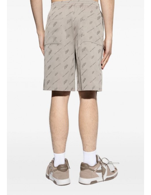 Pantaloni scurti OFF WHITE, Stone Jacquard Bowling Shorts - OMCB092S26FAB00220