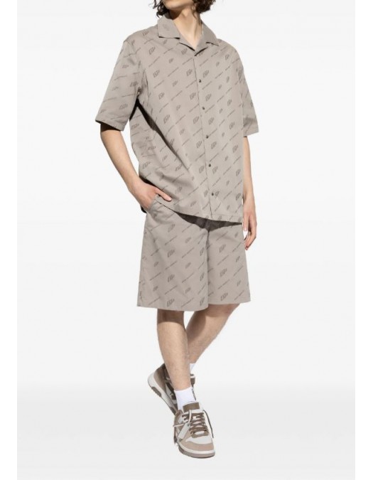 Pantaloni scurti OFF WHITE, Stone Jacquard Bowling Shorts - OMCB092S26FAB00220