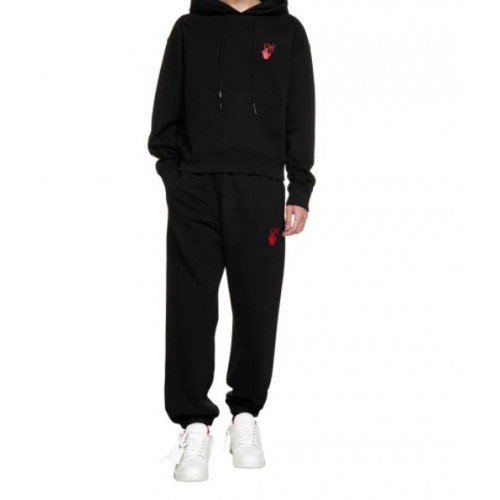 Pantaloni OFF WHITE Black, Hands Off-print  Red