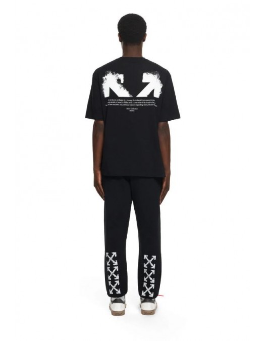 Pantaloni OFF WHITE, Heraldic Arrow Cuffed Sweatpant, Negru - OMCH057S26F003001