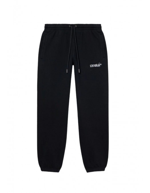 Pantaloni OFF WHITE, Heraldic Arrow Cuffed Sweatpant, Negru - OMCH057S26F003001
