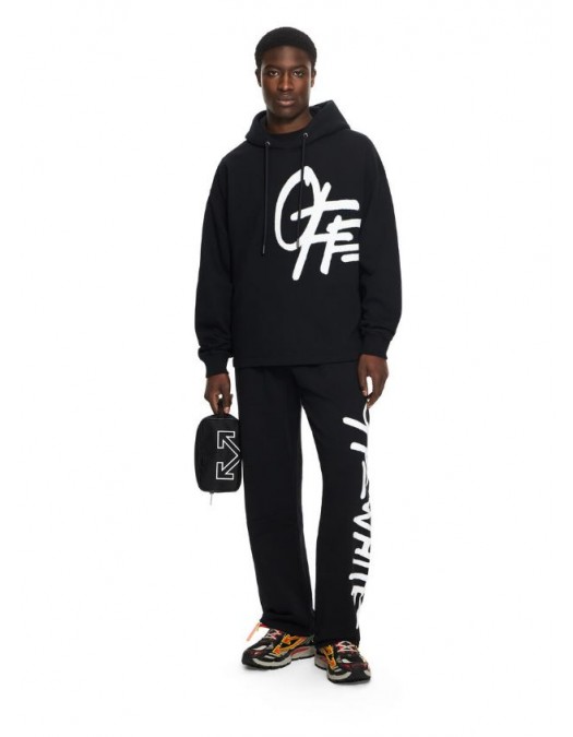 Pantaloni OFF WHITE, Spray Logo Sweatpant, Negru - OMCH05AS26F00B001