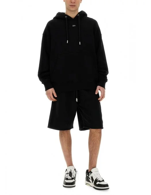Pantaloni Scurti OFF WHITE, Logo Embroidered Drawstring Shorts - OMCI013S24FLE0021001 Pantaloni Scurti OFF WHITE, Logo Embroidered Drawstring Shorts - OMCI013S24FLE0021001