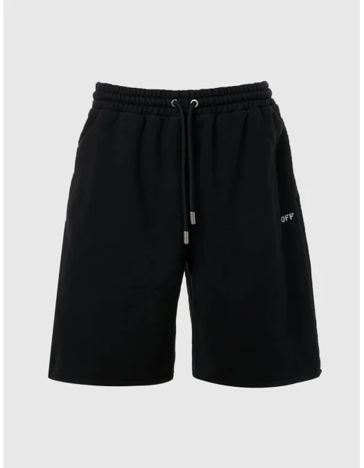 Pantaloni Scurti OFF WHITE, Logo Embroidered Drawstring Shorts - OMCI013S24FLE0021001 Pantaloni Scurti OFF WHITE, Logo Embroidered Drawstring Shorts - OMCI013S24FLE0021001