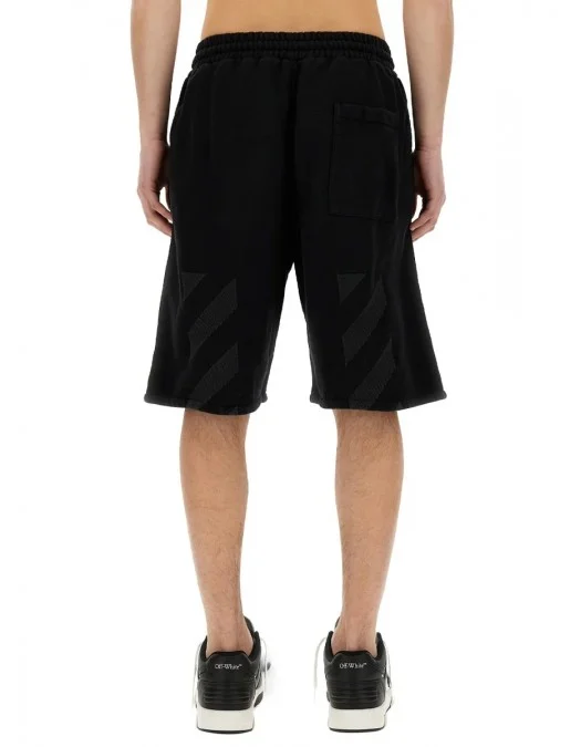 Pantaloni Scurti OFF WHITE, Logo Embroidered Drawstring Shorts - OMCI013S24FLE0021001 Pantaloni Scurti OFF WHITE, Logo Embroidered Drawstring Shorts - OMCI013S24FLE0021001