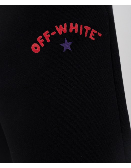 Pantaloni Scurti OFF WHITE, Red Logo Insert, Black - OMCI013S25FLE0011020