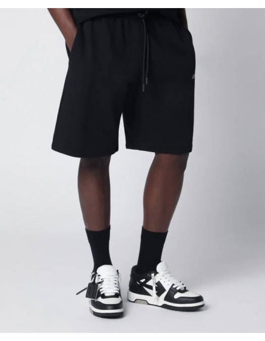 Pantaloni scurti OFF WHITE, Heraldic Arrow Print, Negru - OMCI013S26F001001