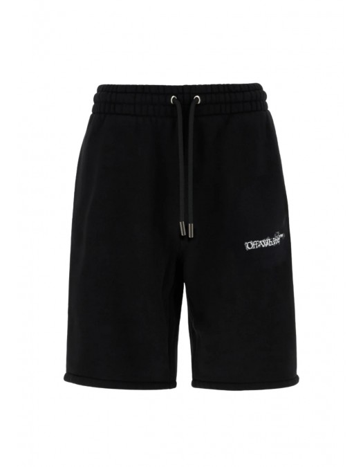 Pantaloni scurti OFF WHITE, Heraldic Arrow Print, Negru - OMCI013S26F001001