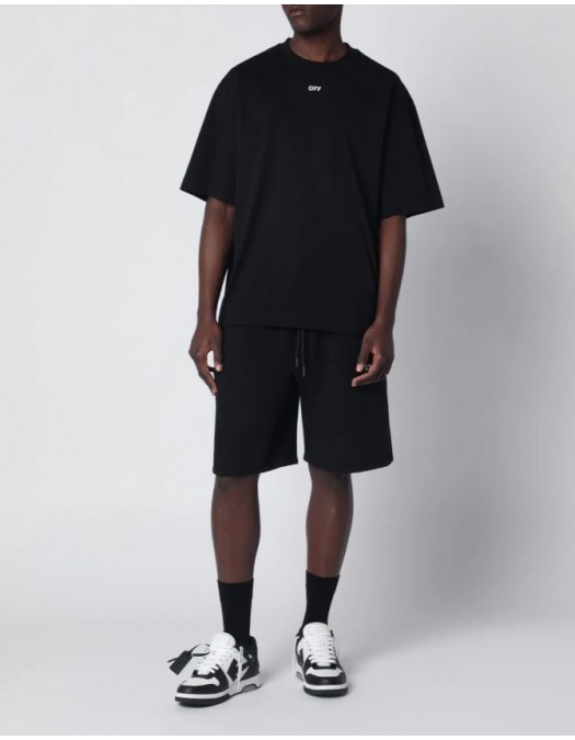 Pantaloni scurti OFF WHITE, Heraldic Arrow Print, Negru - OMCI013S26F001001