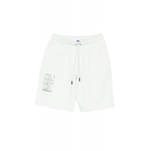 Bermude OFF WHITE, Logo Detailed Drawstring Shorts, Alb