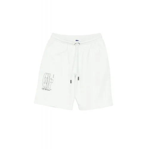Bermude OFF WHITE, Logo Detailed Drawstring Shorts, Alb