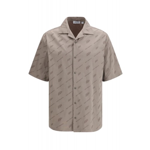 Camasa OFF WHITE,  Jacquard Bowling Shirt, Beige