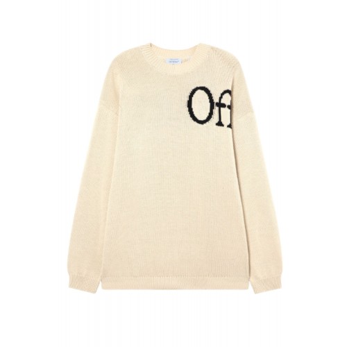 Pulover OFF WHITE, Bookish Shared Crewneck Sweater, Alb