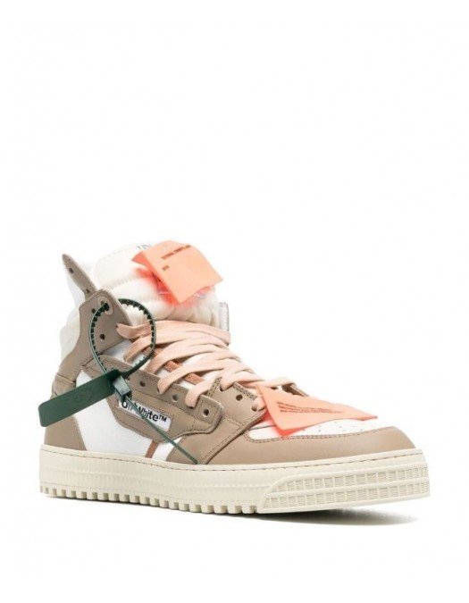 Sneakers OFF WHITE, OFF Court 3.0  Canvas High Top Beige - OMIA065F22LEA0010417